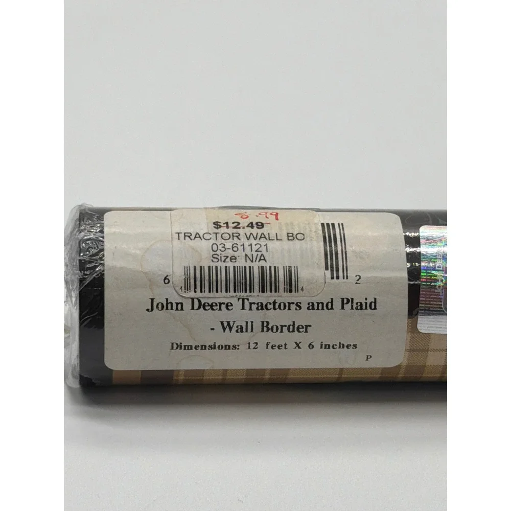 John Deere Tractors and Plaid Wall Border 12ft‎ x 6in 03-61121 New Sealed